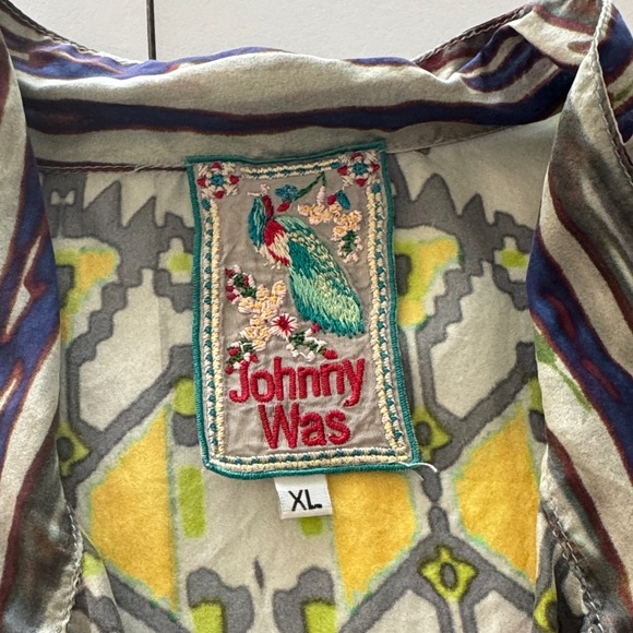 Johnny Was Silk Aztec Tunic- size XL - Picture 2 of 5
